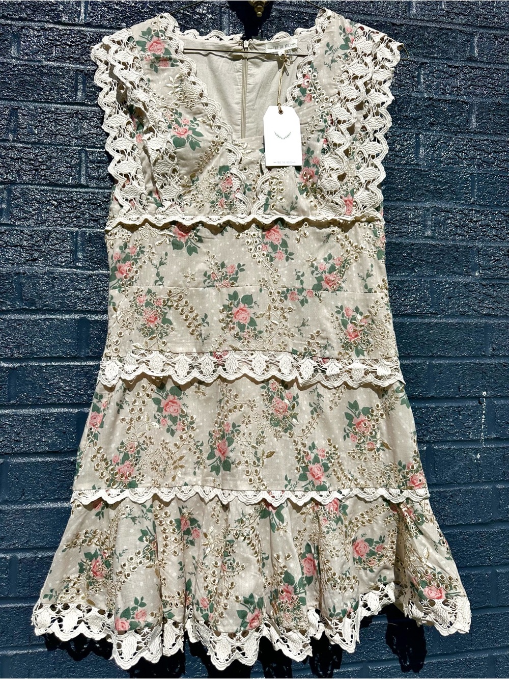 Free the Roses floral embroidered dress!